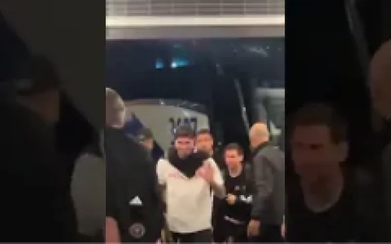 Lionel Messi y sus compañeros del Inter de Miami llegando a Medellín