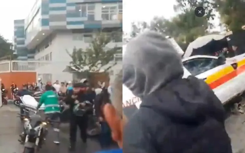 Grave accidente al frente de hospital