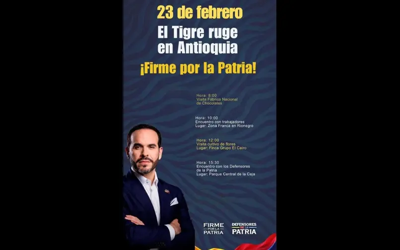 Agenda de Abelardo de la Espriella en Antioquia