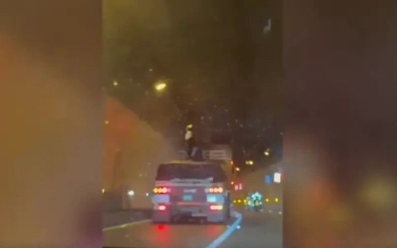 Captura de video del incidente en la vía Bogotá - Villavicencio