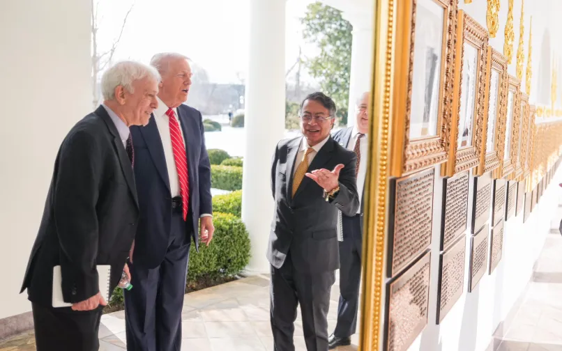 Gustavo Petro momentos previos a su reunión con el presidente de EE.UU, Donald Trump