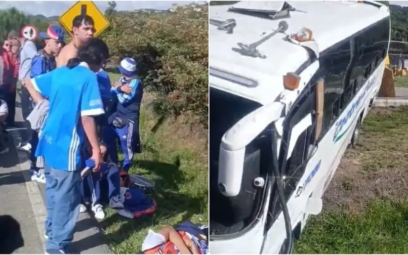 bus accidentado con hinchas de millonarios