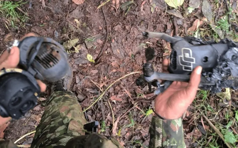 Drones utilizados durante el ataque en zona rural de Jamundí. 
