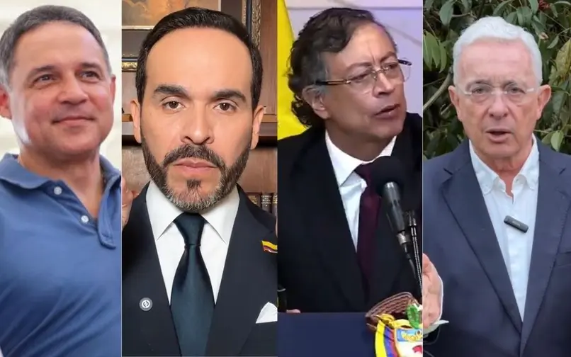 Honorio Henríquez, Abelardo de la Espriella, Gustavo Petro y Álvaro Uribe