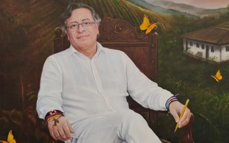 Retrato de Gustavo Petro en galería de expresidentes