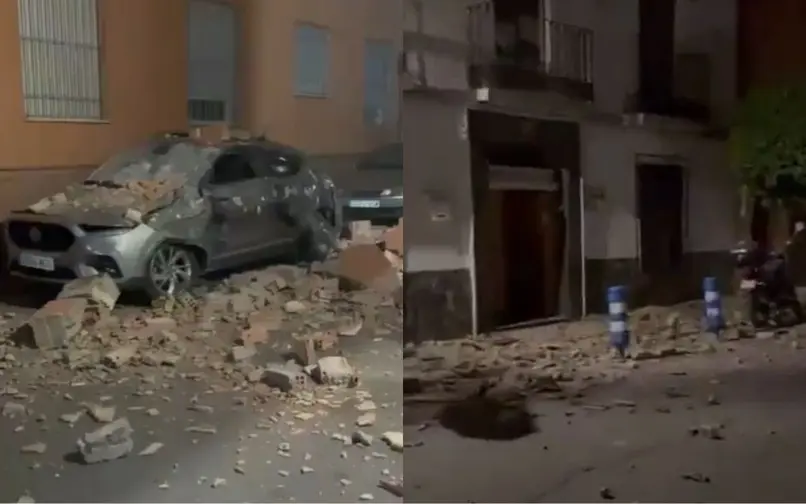 Terremoto en España deja daños en edificaciones