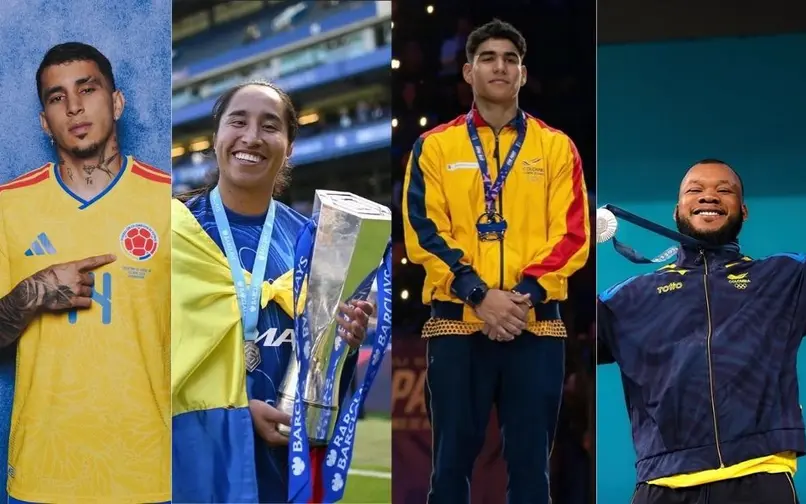 Gustavo Puerta, Mayra Ramírez, Ángel Barajas y Jeison López