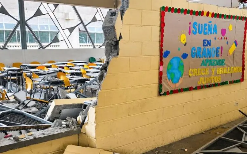 Afectaciones en escuelas tras terremoto