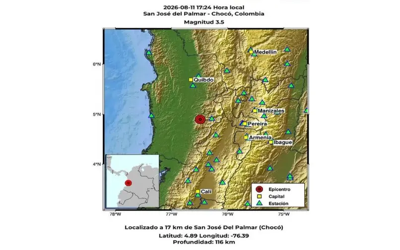 Nuevo temblor en San José del Palmar, Chocó