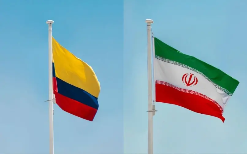Banderas de Colombia e Irán