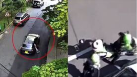 Hombre se lanza de camioneta en movimiento