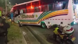 Bus chocó por robo en Barranquilla