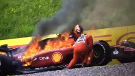 Incendio carro Sainz