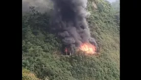 Incendio vía al Llano