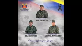 Soldados profesionales Durley Ascencio Tapiero, Andrés Felipe Arias Ponce y Jaider Miguel Mercado Meléndez