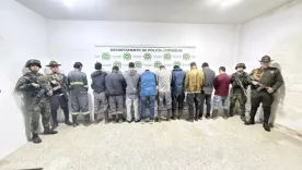 Presuntos implicados en minería ilegal. Policía Antioquia
