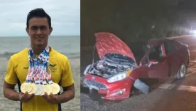 Jossimar Calvo y su esposa quedaron atrapados