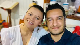 Andrea del Pilar Verdugo y su esposo, el ministro de Justicia, Andrés Idárraga Foto: Redes @AndreaVerdugo