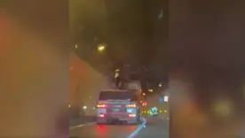 Captura de video del incidente en la vía Bogotá - Villavicencio