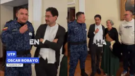 Óscar Robayo, presidente UTP junto a Iván Cepeda y Maria José Pizarro