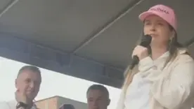 Paloma Valencia, candidata presidencial por el Centro Democrático, en Santa Rosa de Osos