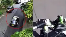 Hombre se lanza de camioneta en movimiento