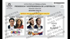 Tarjetón electoral segunda vuelta