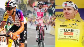 Egan Bernal, Richard Carapaz y Tadej Pogačar