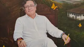Retrato de Gustavo Petro en galería de expresidentes