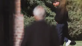 Lionel Messi en el funeral de su padre