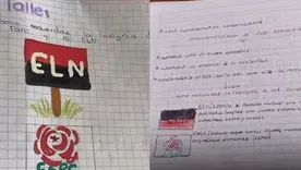 Tarea escolar sobre banderas del ELN y las FARC