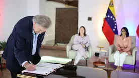 Jaime Gilinski y Delcy Rodríguez sobre GeoPark en Venezuela