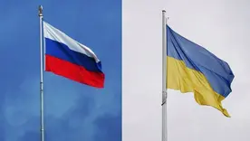 Banderas de Rusia y Ucrania