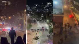 Disturbios en el Parque de los Periodistas de Bogotá