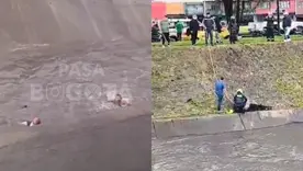 Dos personas fueron arrastradas por la corriente de un canal en Bogotá