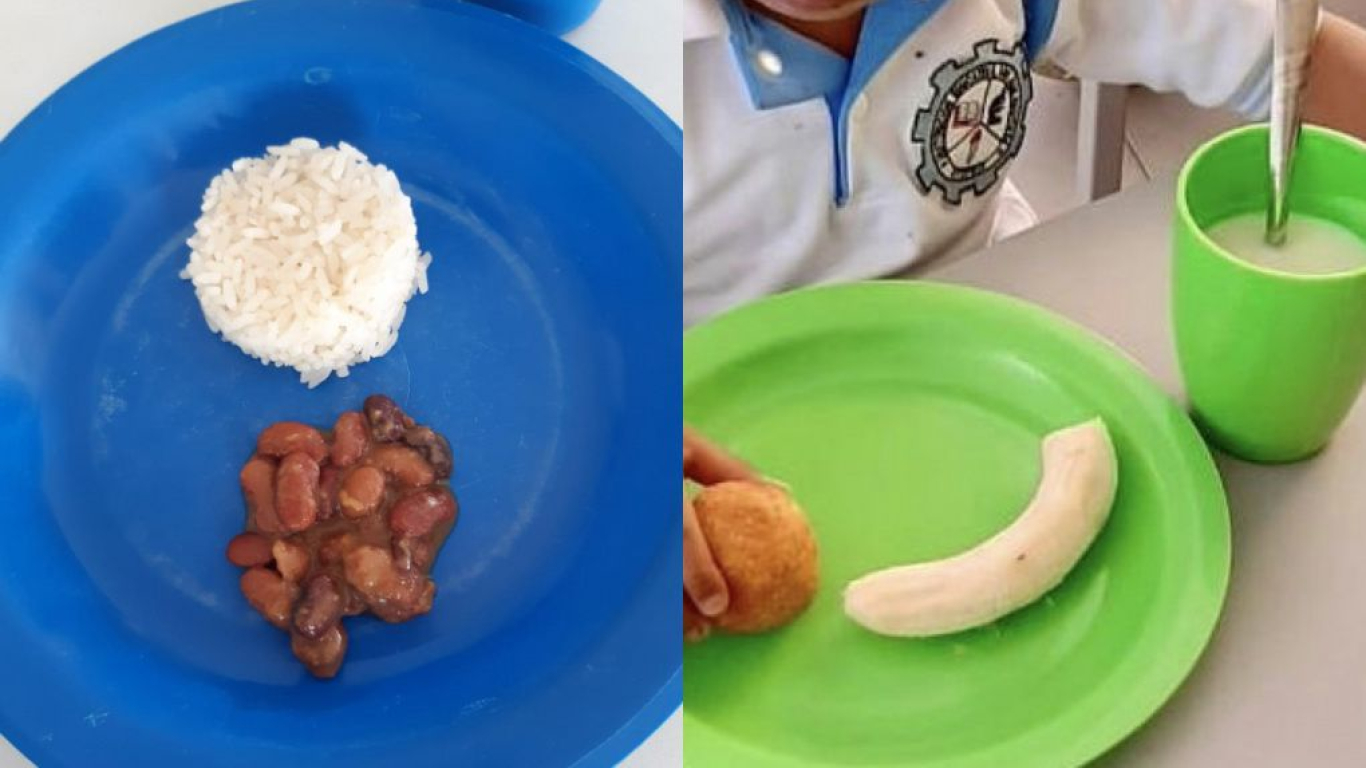 Esta es la comida que se esta dando en la institución PAE a estudiantes en la Guajira