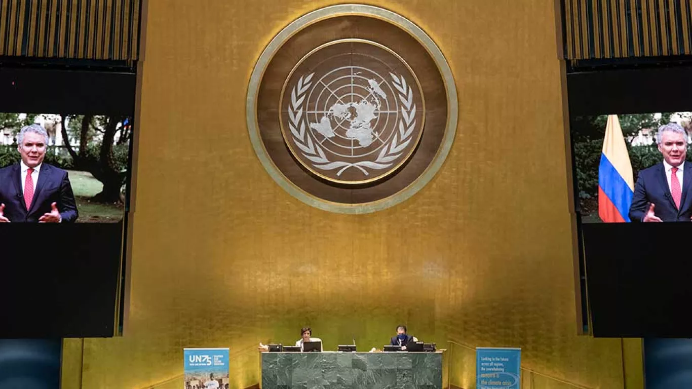 Presidente de Colombia Iván Duque ante la Asamblea de la ONU