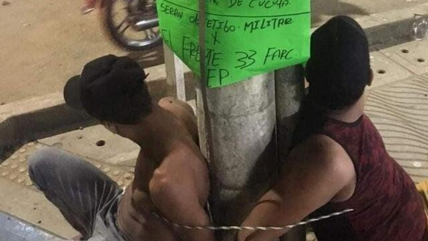 Dos hombres fueron amarrados a un poste en Tibú por disidencias de las Farc