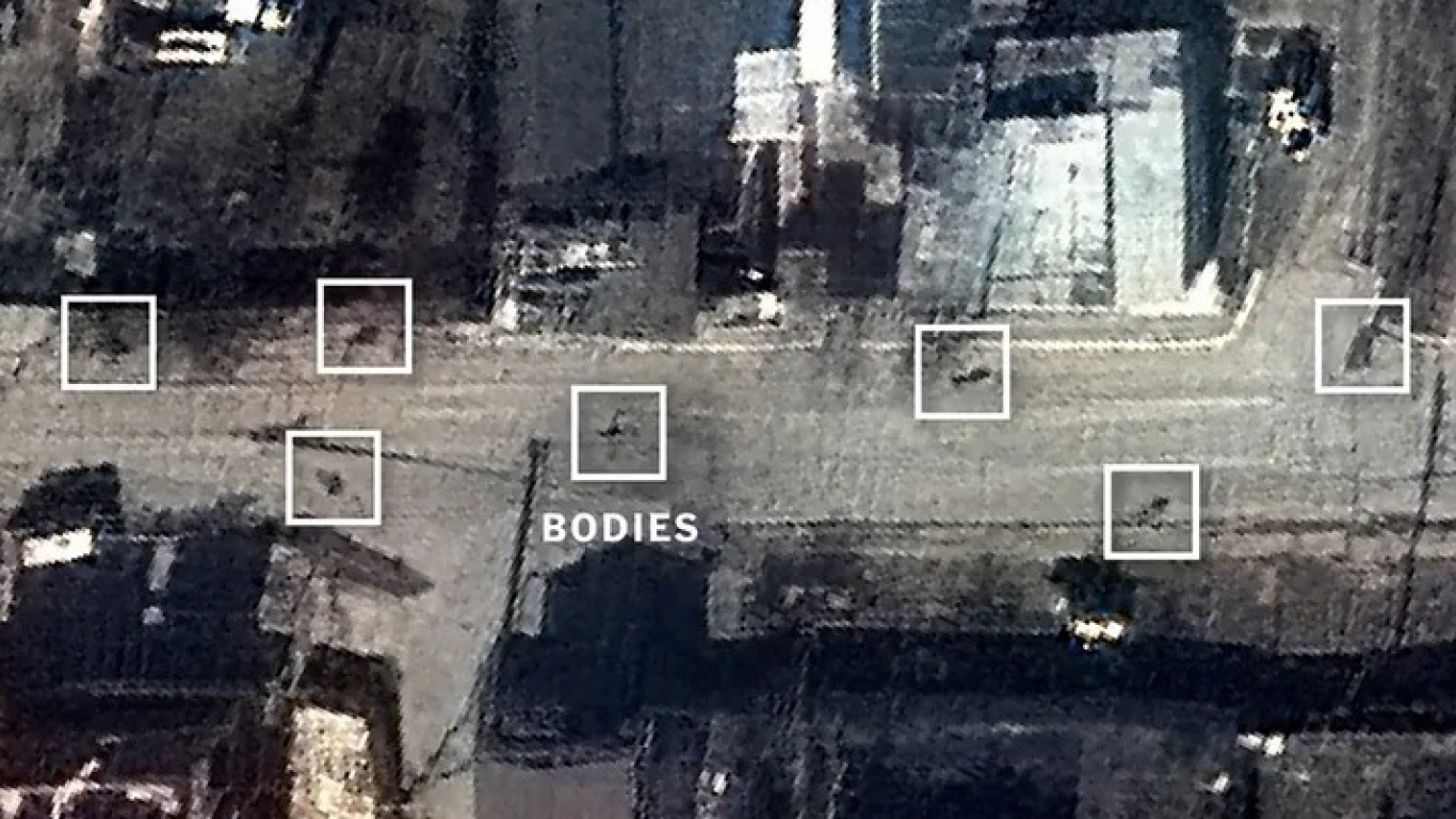 Imágenes satelitales tras la masacre en Bucha, Ucrania
