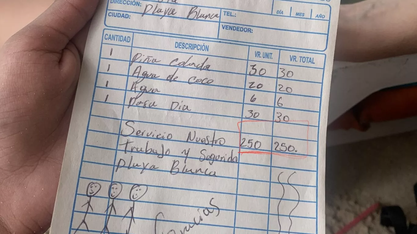 Cobraron $250.000 por el 'servicio' en Playa Blanca, Cartagena 