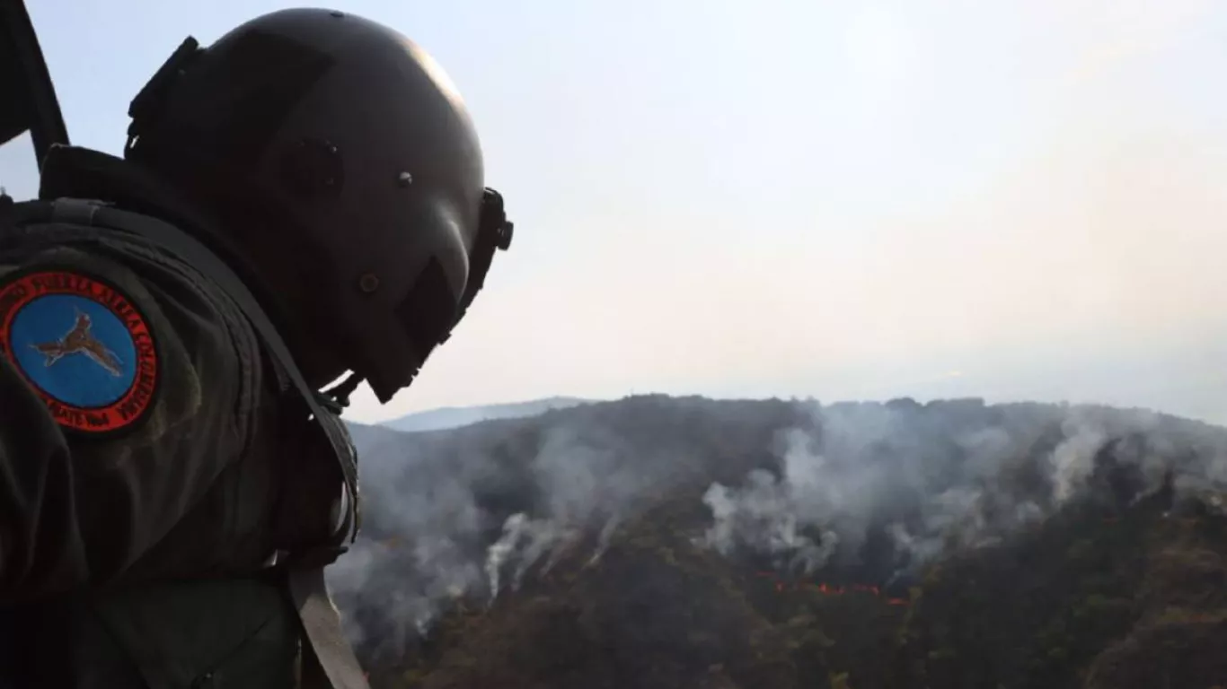 Incendio forestal en Prado