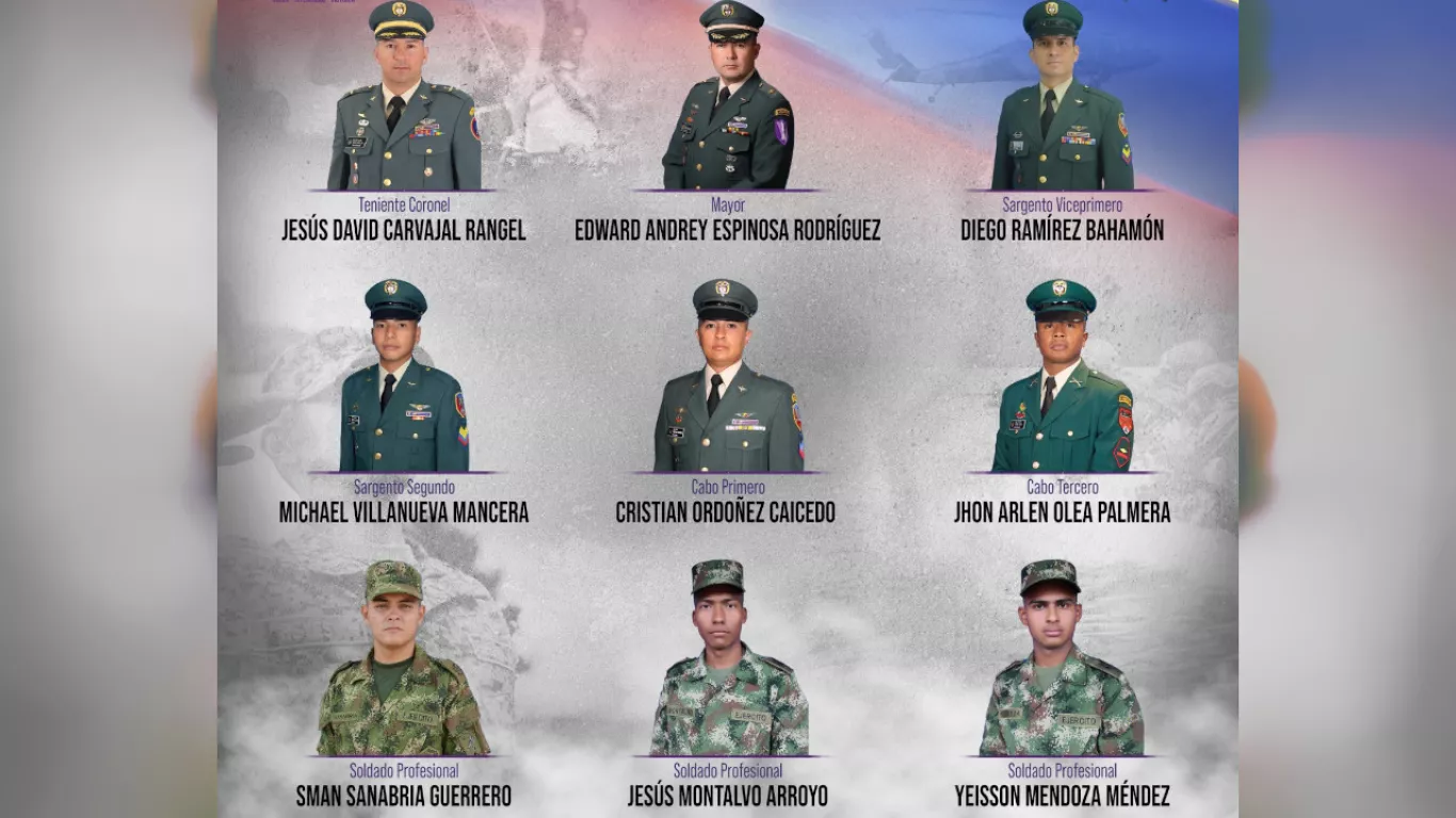 9 militares fallecidos