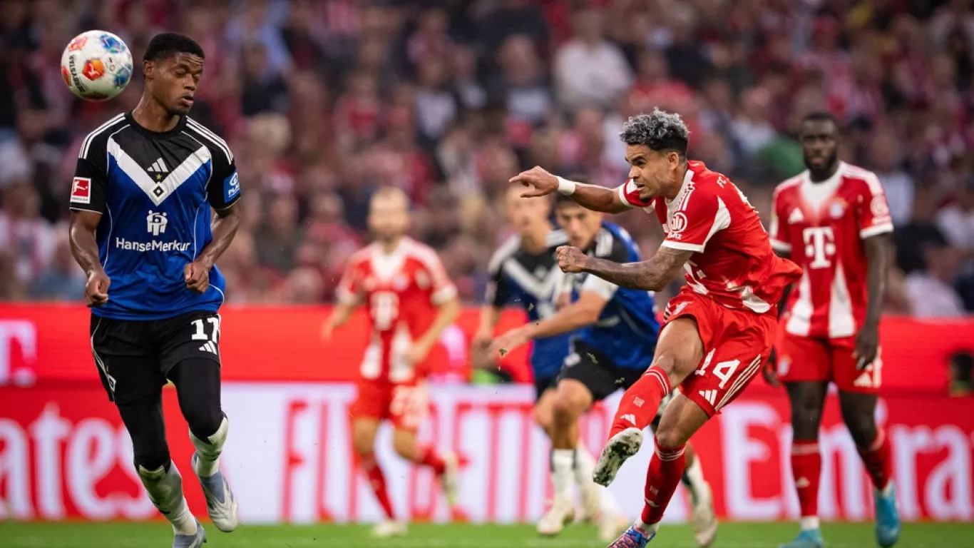 Luis Diaz en encuentro del Bayern Múnich con Hamburgo