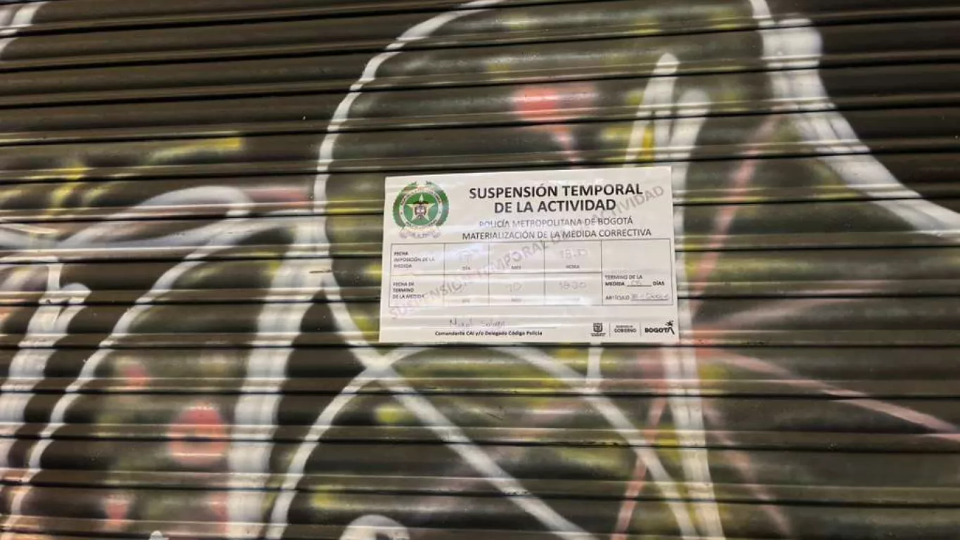 Aviso de sellamiento en Chapinero