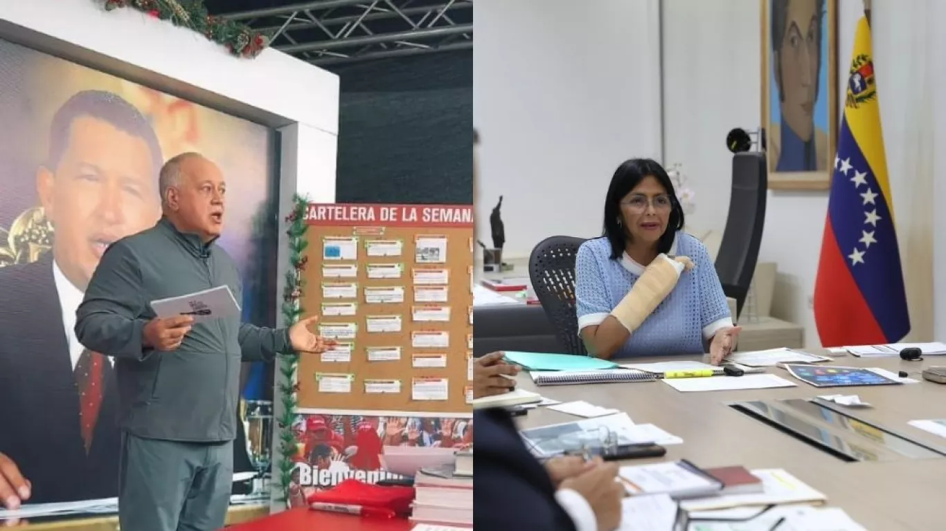 Diosdado Cabello y Delcy Rodríguez