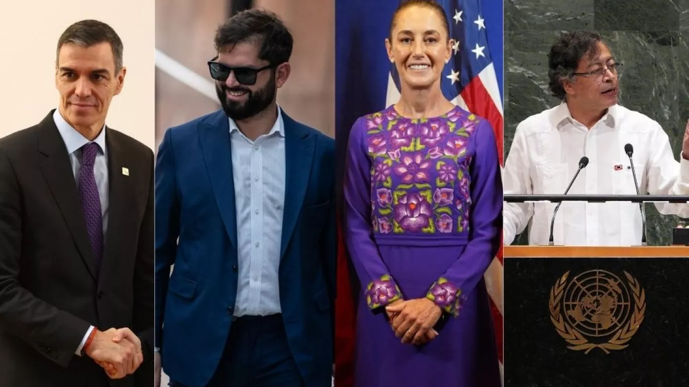 Presidentes de izquierda: España, Chile, México y Colombia