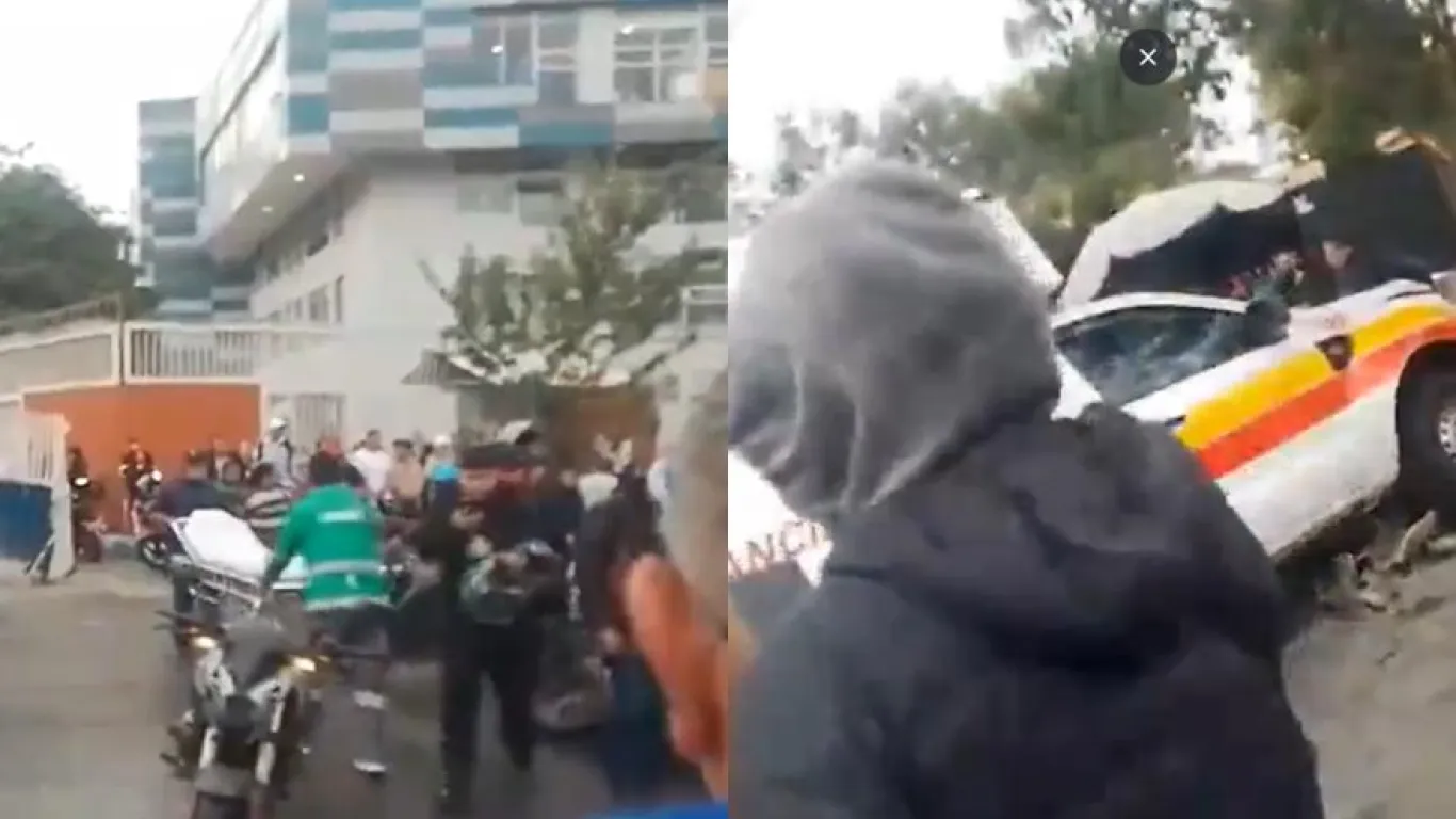 Grave accidente al frente de hospital