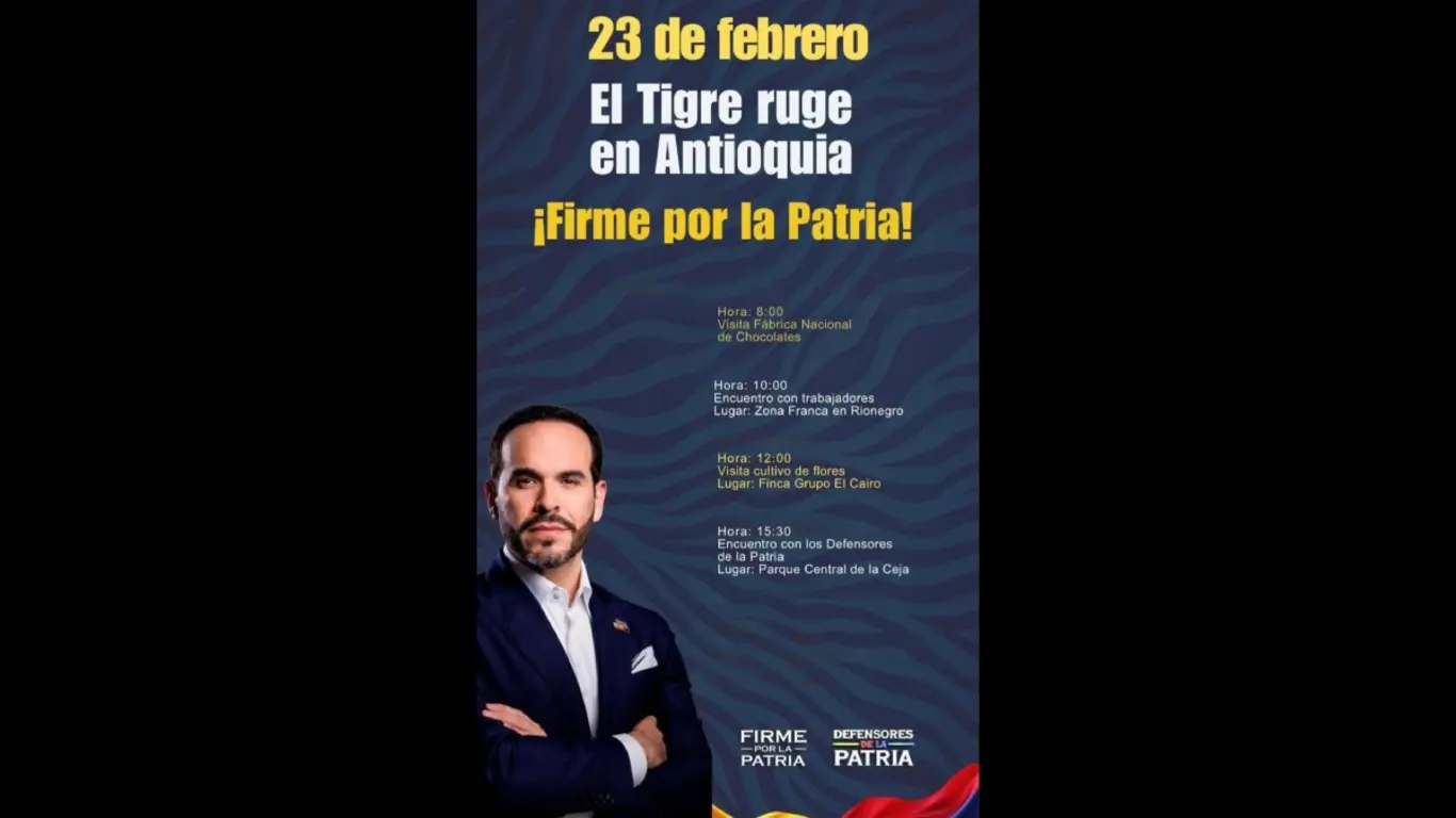 Agenda de Abelardo de la Espriella en Antioquia