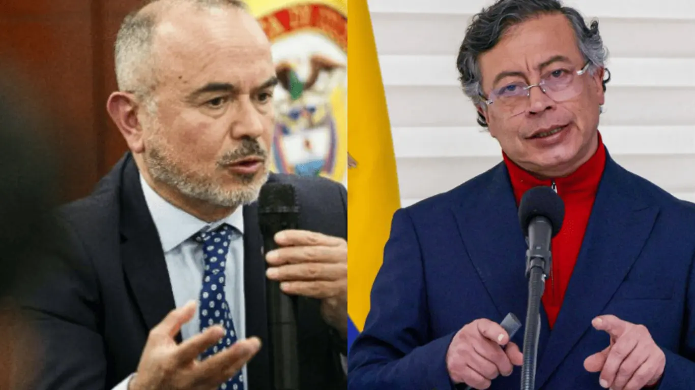 Ministro de Justicia, Jorge Iván Cuervo; y el presidente Gustavo Petro