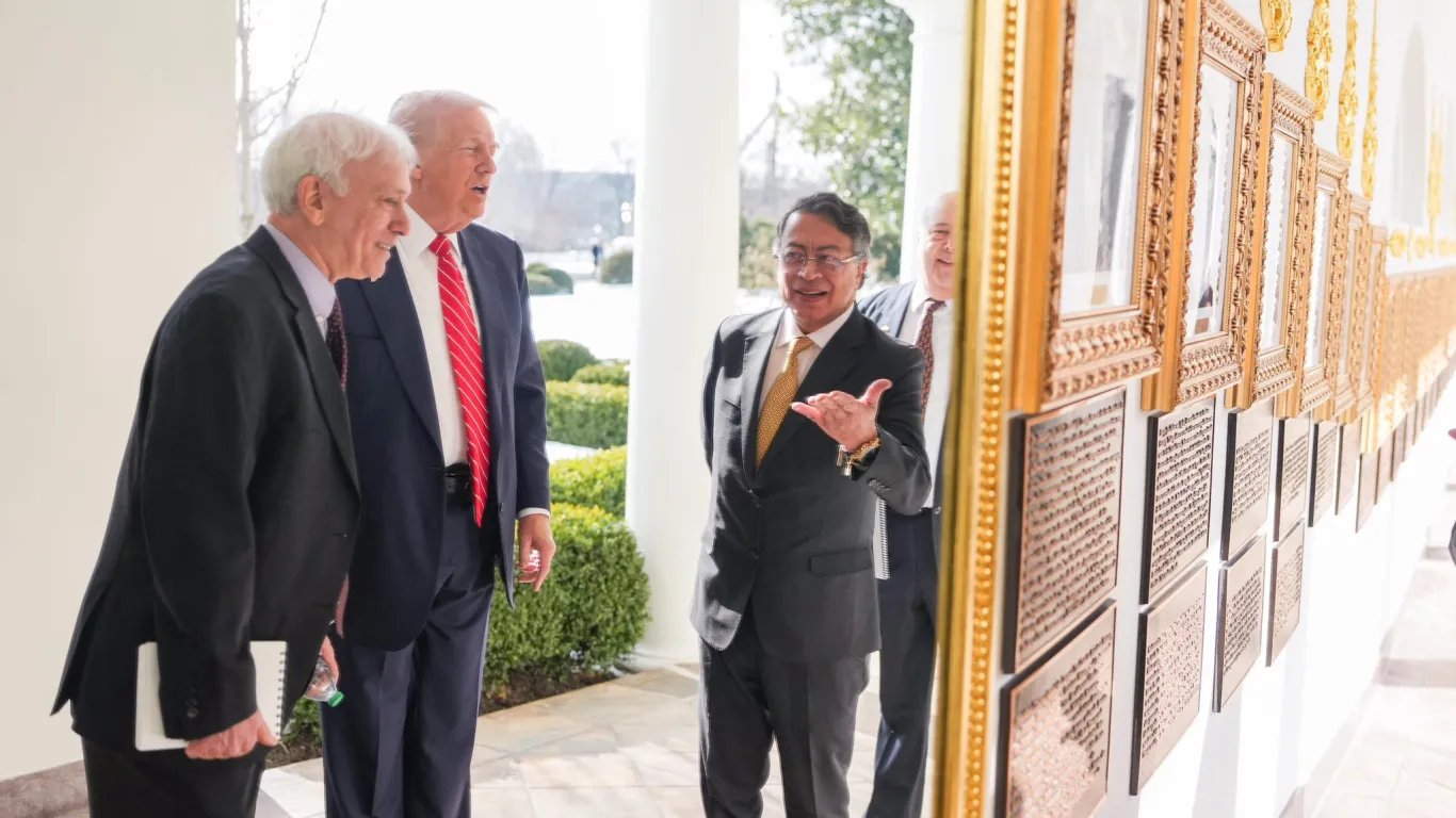 Gustavo Petro momentos previos a su reunión con el presidente de EE.UU, Donald Trump